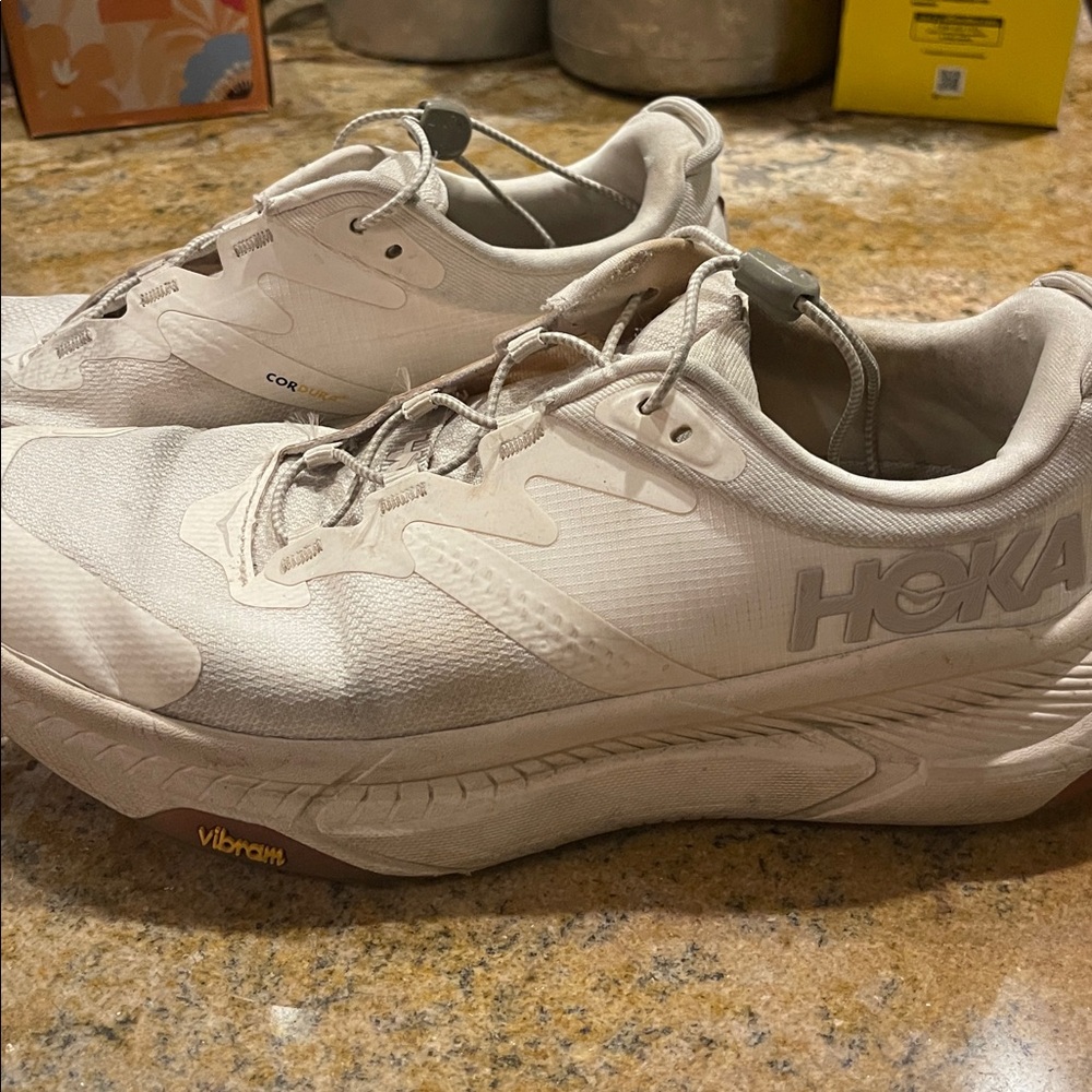 Hoka White Athletic Sneakers - Lightweight Running Shoes